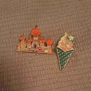 Disney Gold and Orange Palace with Ice Cream Pin Set